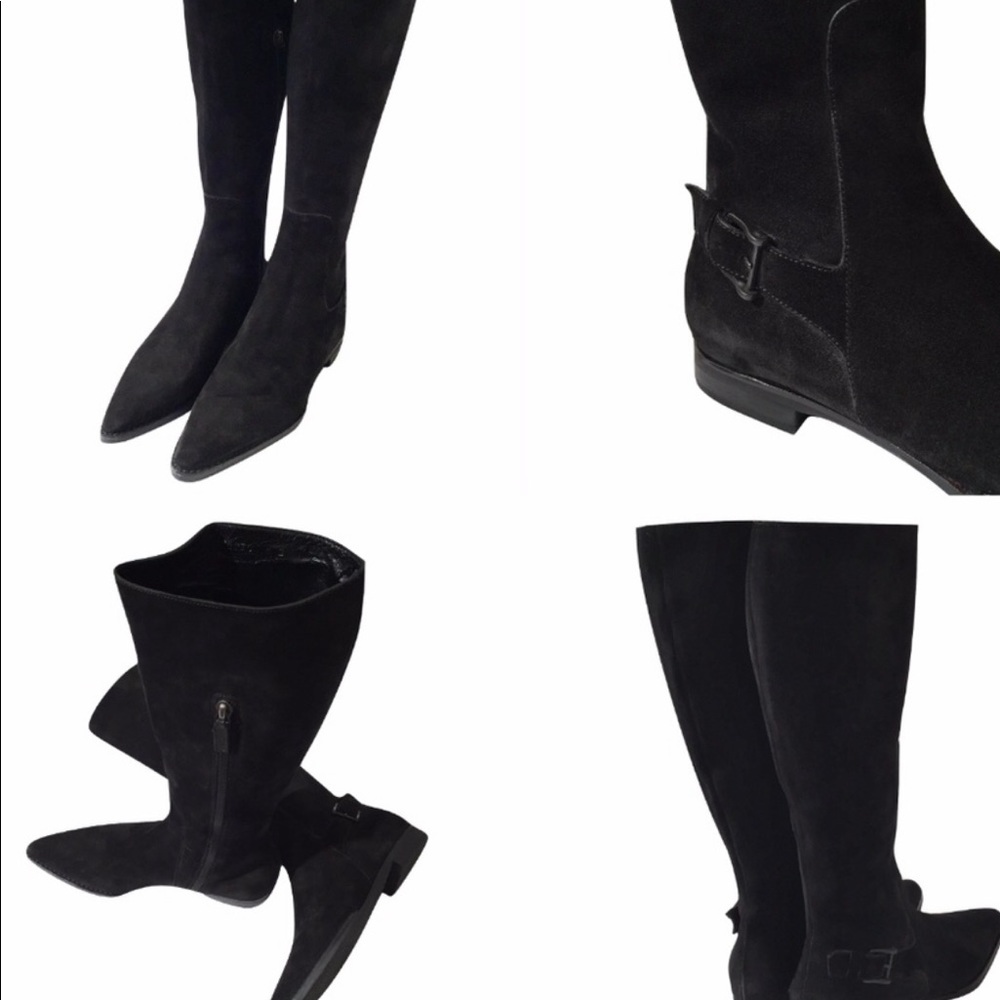 $695 New Gucci black suede walking boots